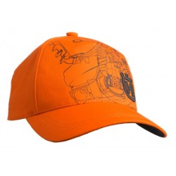Pomarańczowa czapka Xplorer z nadrukiem pilarki
